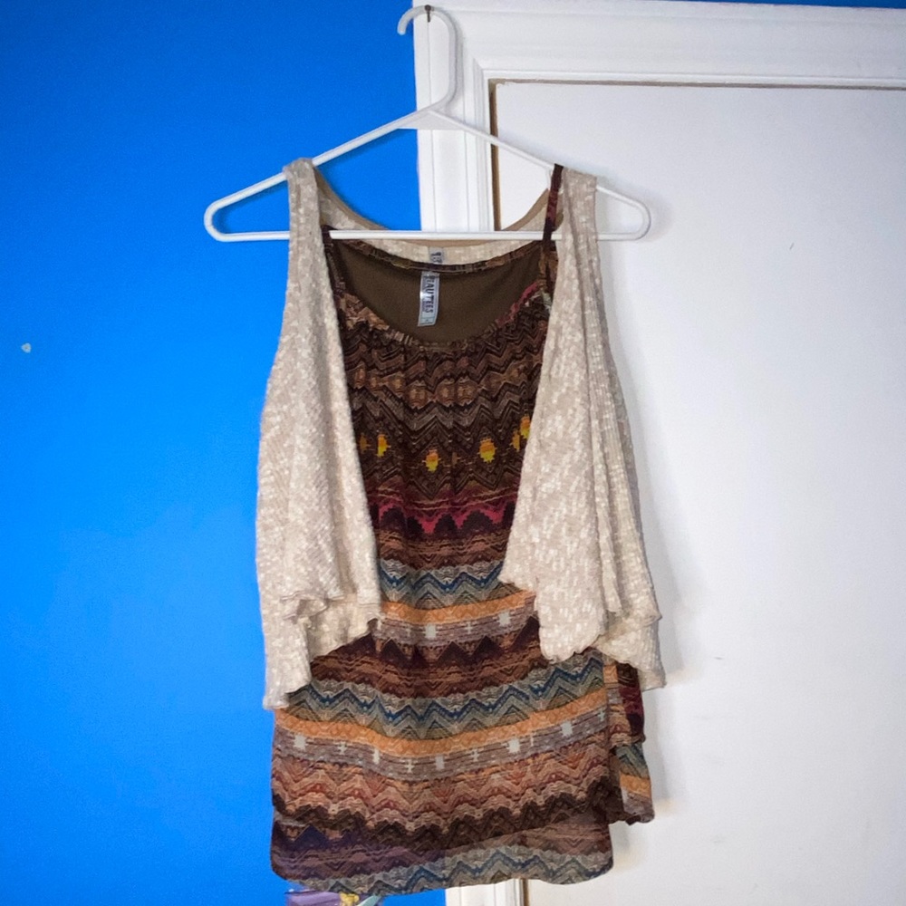 Multicolored tank with vest